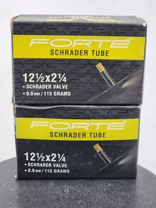 2 Forte 12 1/2" x 2.1/4" Bicycle Tubes; Schrader Valves - Picture 1 of 2