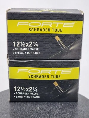 2 Forte 12 1/2" x 2.1/4" Bicycle Tubes; Schrader Valves - Image 1 of 2