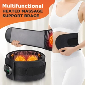 Electric Heating Pad Vibration Massage Waist Belt Back Pain Relief Support Brace - Picture 1 of 22