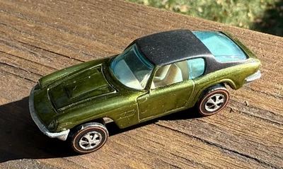Hot Wheels REDLINE Maserati Mistral HK Olive w/White Interior - Image 1 of 4