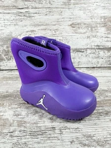 Toddler Nike Air Jordan Lil Drip Pull On 'Purple Venom' Rain Boots Sz 4C EUC! - Picture 1 of 9