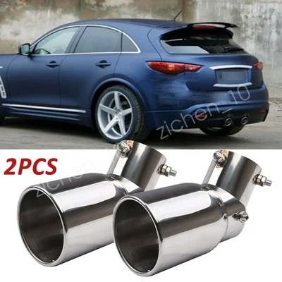 2PC Car Exhaust Pipe Tip Rear Tail Throat Muffler For INFINITI FX50 FX35 FX45 QX - Imagem 1 de 4