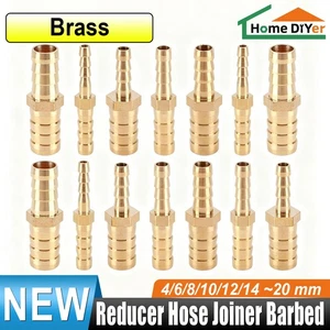 Conector de manguera reductora de latón multitamaño conector de púas tubo de aire agua tubo de gas - Imagen 1 de 32