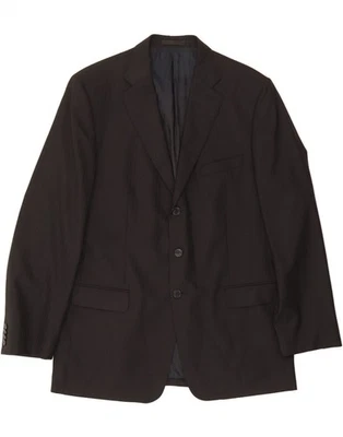 VERSACE Mens 3 Button Blazer Jacket IT 56 3XL Black Chevron Wool DM66 - Image 1 of 4