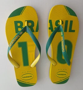 Havaianas Brasil 10 USA Größe: 11/12 gelb grün Flip Flops [Brasilien Größe 43-44] - Bild 1 von 4