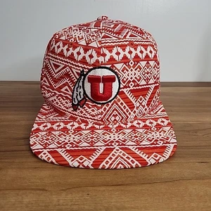 University Of Utah Top of the World Aztec Pattern Red Hat Snapback Football Cap - Picture 1 of 6