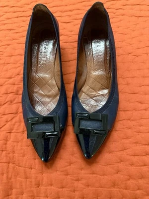 Hispanitas Omega 泵高跟鞋女式 11 码美国黑色皮革 42 欧盟西班牙 — 第 1/3 张图片