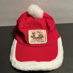 Santa Basketball Cap Tis The Season To Be Ducking Red Christmas Hat NWT - Picture 1 of 17