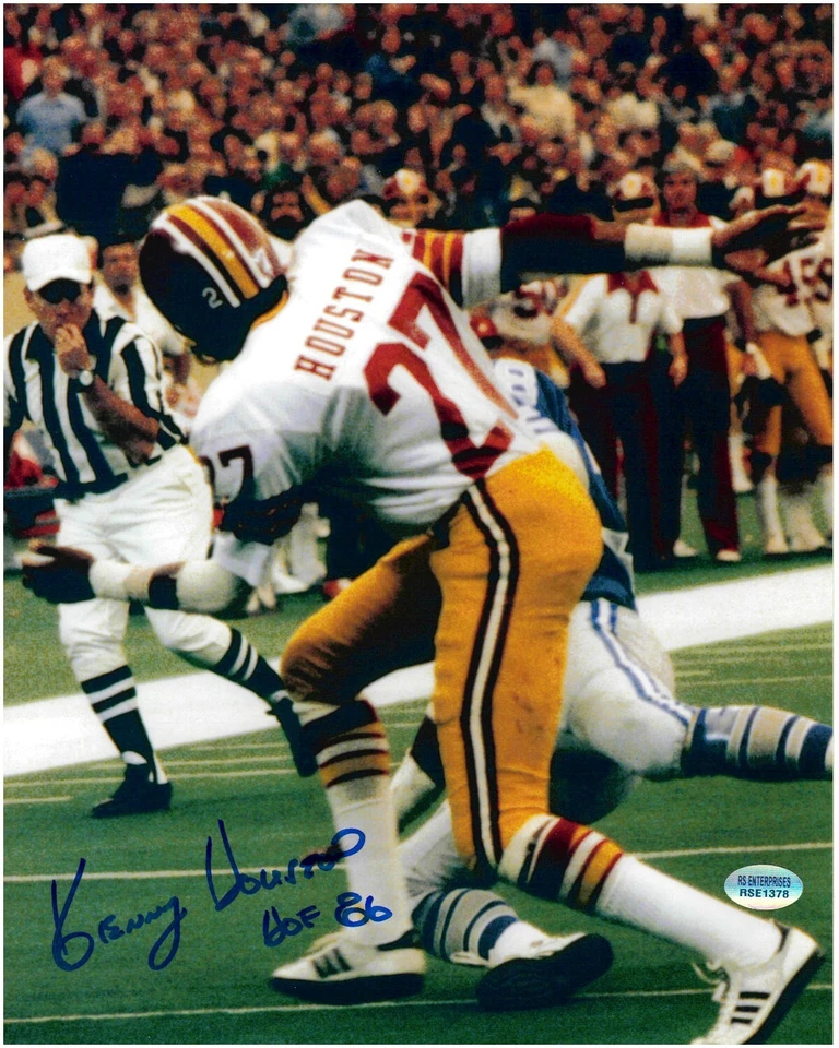 Foto autografada de futebol americano 8x10 Ken Houston-Washington Redskins-com HOF 86 - Imagem 1 de 1