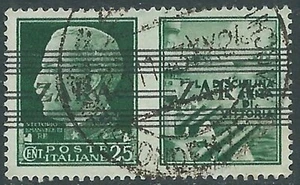1943 OCCUPAZIONE TEDESCA ZARA USATO SOPRASTAMPATO ZARA 25 CENT - RA24-2 - Picture 1 of 1