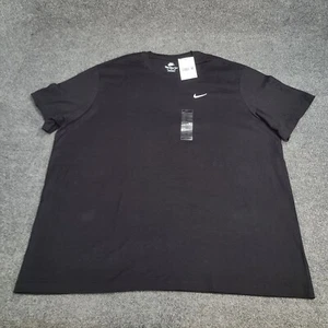 Nike Shirt Mens 2XL XXL Black White Embroidered Swoosh Logo Sportswear New Tee - Picture 1 of 10