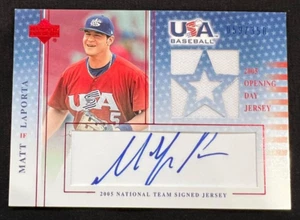 MATT LaPORTA 2005 Upper Deck USA Baseball Game Jersey RC AUTO #059/350 - Picture 1 of 1