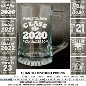 Personalized Graduation Glass Mug Graduate Class of 2020 Gift Keepsake Custom - Picture 1 of 15