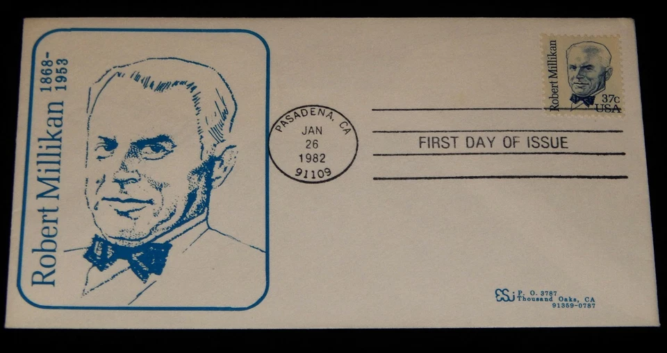 Vintage Cover,UNITED STATES FDC,1982,PASADENA,CA,Robert Millikan,Nobel Physicist - Image 1 of 4