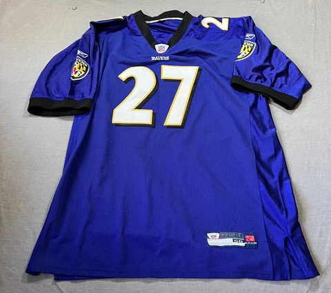 Baltimore Ravins Rice Jersey Adult 56 Purple Stitch Short Sleeve Pullover Mens Cover