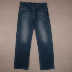 Nudie Jeans Uomo 34x34 Blu Zip Fly Sbiadito Denim Cotone Preppy - Foto 1 di 23