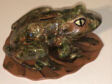 AWESOME NOLDE FOREST REDWARE RED WARE LARGE FROG BANK ON LILLY 9X10X4 1/2 #1