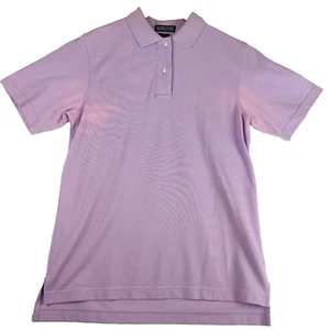 LAND'S END Short Sleeve Polo Shirt Mens Medium Lavendar 100% Cotton STAINS - Picture 1 of 15