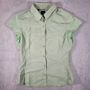 REI Shirt Womens Medium Green Vented Nylon UPF 30 Fish Hike Camp Gorpcore - Picture 1 of 12