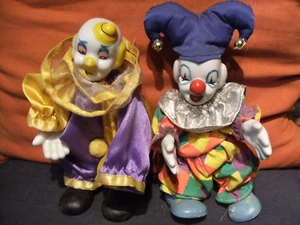 lot de 2 clowns - porcelaine - bon état --  - Picture 1 of 2