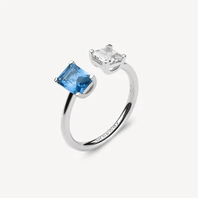 BROSWAY FANCY ANELLO DA DONNA IN ARGENTO 925 E ZIRCONI FFB09B FREEDOM BLUE N.14 - Immagine 1 di 4