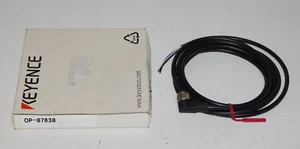 New Keyence OP-87638 Connector Cable M12 L Shaped 90 Degree 2m Standard Cord - Picture 1 of 3