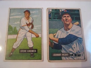 (2) 1951 & (6) 1952 BASEBALL CARDS GOOD TO VERY GOOD CONDITION - SC-8 - Picture 1 of 6