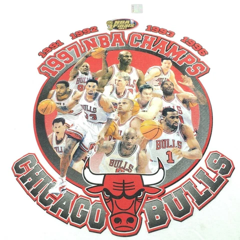Chicago Bulls 1997 NBA Champions Starter T Shirt 2XL NEW IN THE SEALED BAG Cover