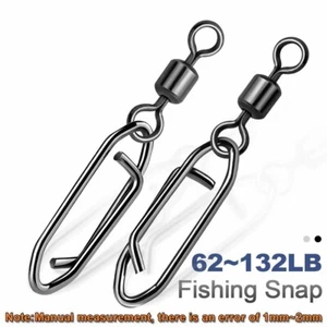100Pcs Fishing Swivel Snap Rolling Swivel with Safety Snap Interlock Connector - Picture 1 of 21