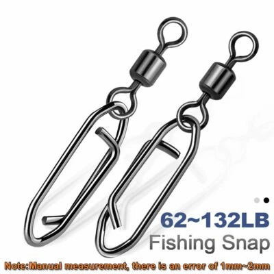 100Pcs Fishing Swivel Snap Rolling Swivel with Safety Snap Interlock Connector - Image 1 of 4