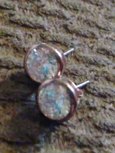 925 Sterling Silver Round Cubic Zirconia Stud Post Earrings Hallmark CC - Picture 1 of 9