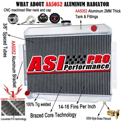 Radiador de 3 filas para Jeep CJ CJ5/CJ6/CJ7 1972-1986 2,5 L 3,8 L 4,2 L 5,0 L L4 L6 CC583 Foto 1 de 4