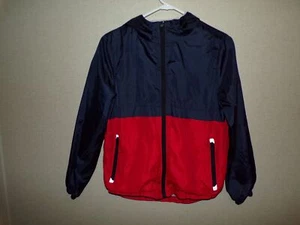 Southpole Windbreaker Jacket Boys Size Medium 10-12 Navy Blue Red Packable Bag - Picture 1 of 10