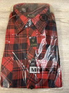 Vintage Buffalo Plaid Long Sleeve Shirt Flannel Red Black Mark II Medium NWT - Picture 1 of 8