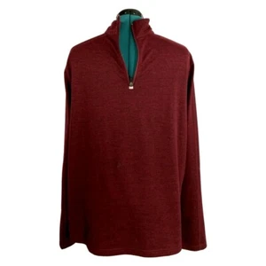 Herren Reebok 1/4 Zip Pullover Shirt Ärmel sportlich Stehkragen burgund Größe L - Bild 1 von 8