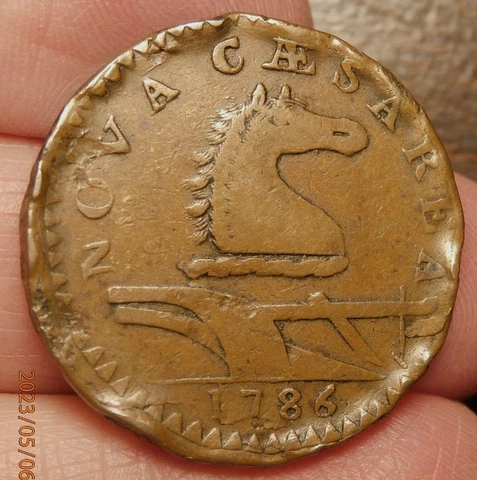 1786 NEW JERSEY PROTUDING TONGUE RARE DIE STATE NO TONGUE S-791 Cover