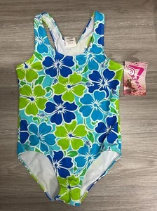 KANU Surf Girls One Piece Swimsuit “Florence” Green Aqua Blue Floral NWT Size 12 - Picture 1 of 4