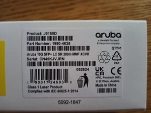 J9150D / HP ARUBA 10-GB SFP+ SR TRANSCEIVER - Zdjęcie 1 z 5