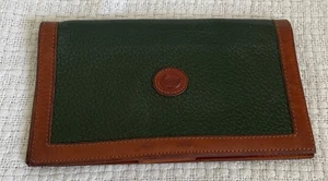 DOONEY & BOURKE Hunter Green & Tan Leather Checkbook Cover Wallet - Picture 1 of 4
