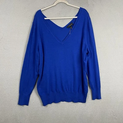 Lane Bryant Sweater Womens Size 18/20 Blue V Neck Stretch Long Sleeve - Image 1 of 4