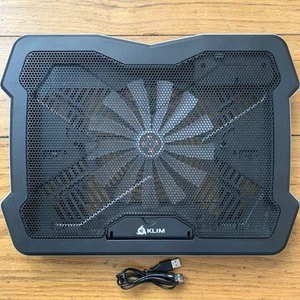 KLIM Ultimate Laptop Cooling Pad Stand LED Rim USB Powered Silent Fan 17 Inch - Afbeelding 1 van 10