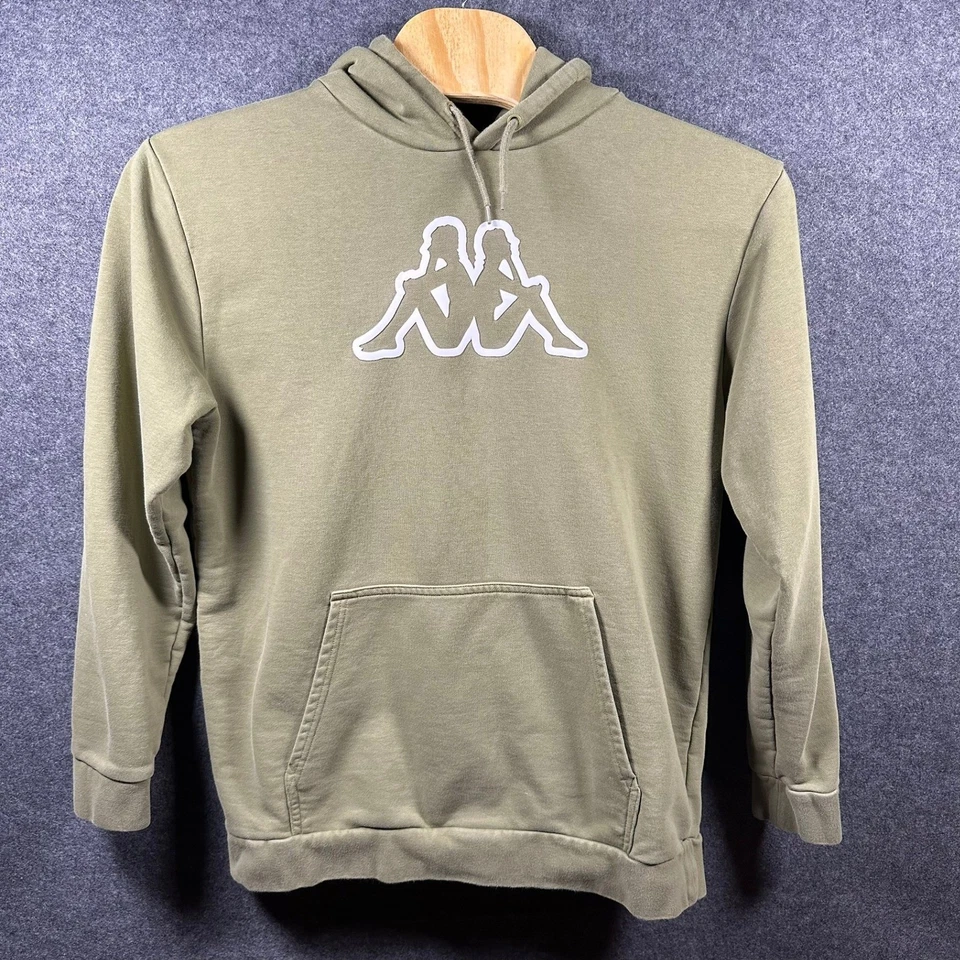 Sudadera con Capucha Kappa Vintage Para Hombre Caqui Verde Pullover Sudadera Logo XXL 2XL Foto 1 de 4