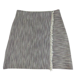 Maeve Anthropologie Tweed Mini Skirt Fringe Hem Multicolor Size 4 NWT Boho - Picture 1 of 8