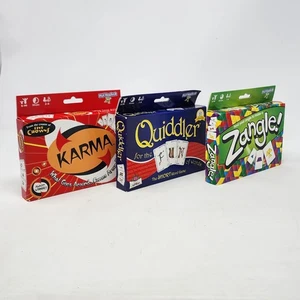 Quiddler - Karma - Zangle! Card Games Bundle Play Monster Factory Sealed NEW - Picture 1 of 10