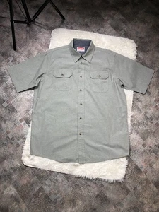 Wrangel Shirt Mens Sz M Green Solid Western Classic Core Workwear Casual Top - Picture 1 of 10