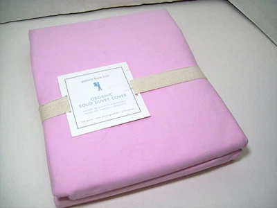 Pottery Barn Kids Pale Pink Organic Cotton Solid Twin Duvet Cover New - Image 1 of 4