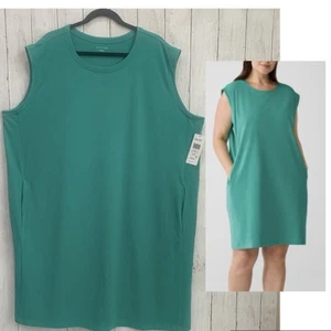 Eileen Fisher Sea Star Pima Baumwolle Stretch Jersey Rundhals Kleid Größe 3X $ 168 - Bild 1 von 17