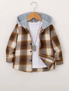 Abrigos Suéter Enguatadas Chaquetas de Cuadros Invierno Para Niños Grandes Ropa - Picture 1 of 9
