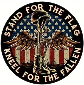 Stand For The Fallen 3D Metal Automotive Badge Car Emblem Decal Sticker Flag - Picture 1 of 4