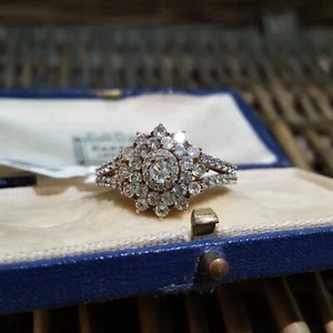 925 Sterling Silber Ring, natürlicher Alexandrit und Topas, Größe T,5 US 9,75, Gold - Bild 1 von 10